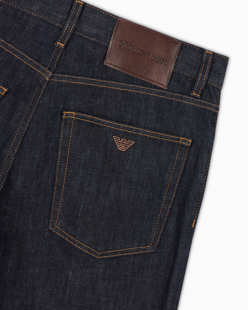 J76 STRAIGHT-FIT DARK BLUE DENIM JEANS 6