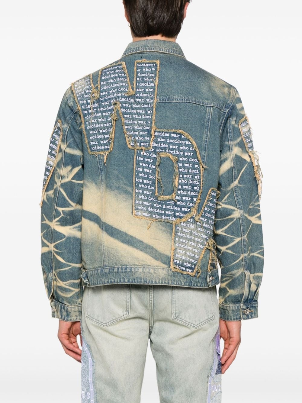 embroidered-logo denim jacket - 4