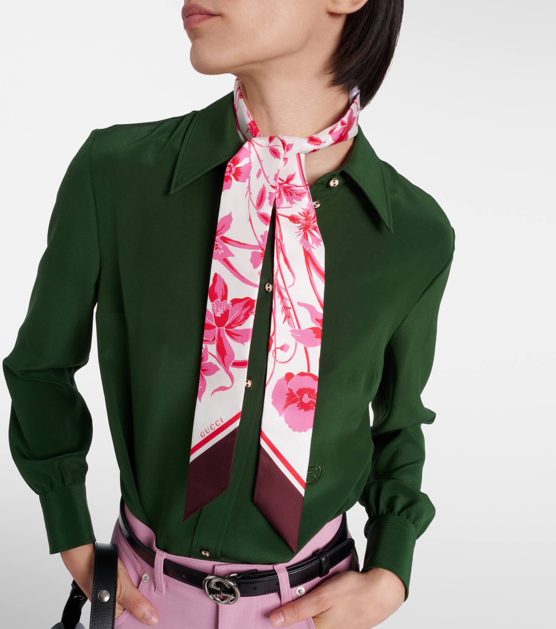 Floral silk scarf - 2