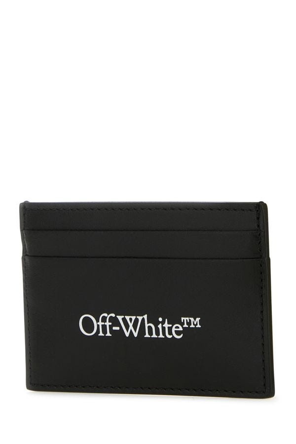 Off White Man Black Leather Card Holder - 2