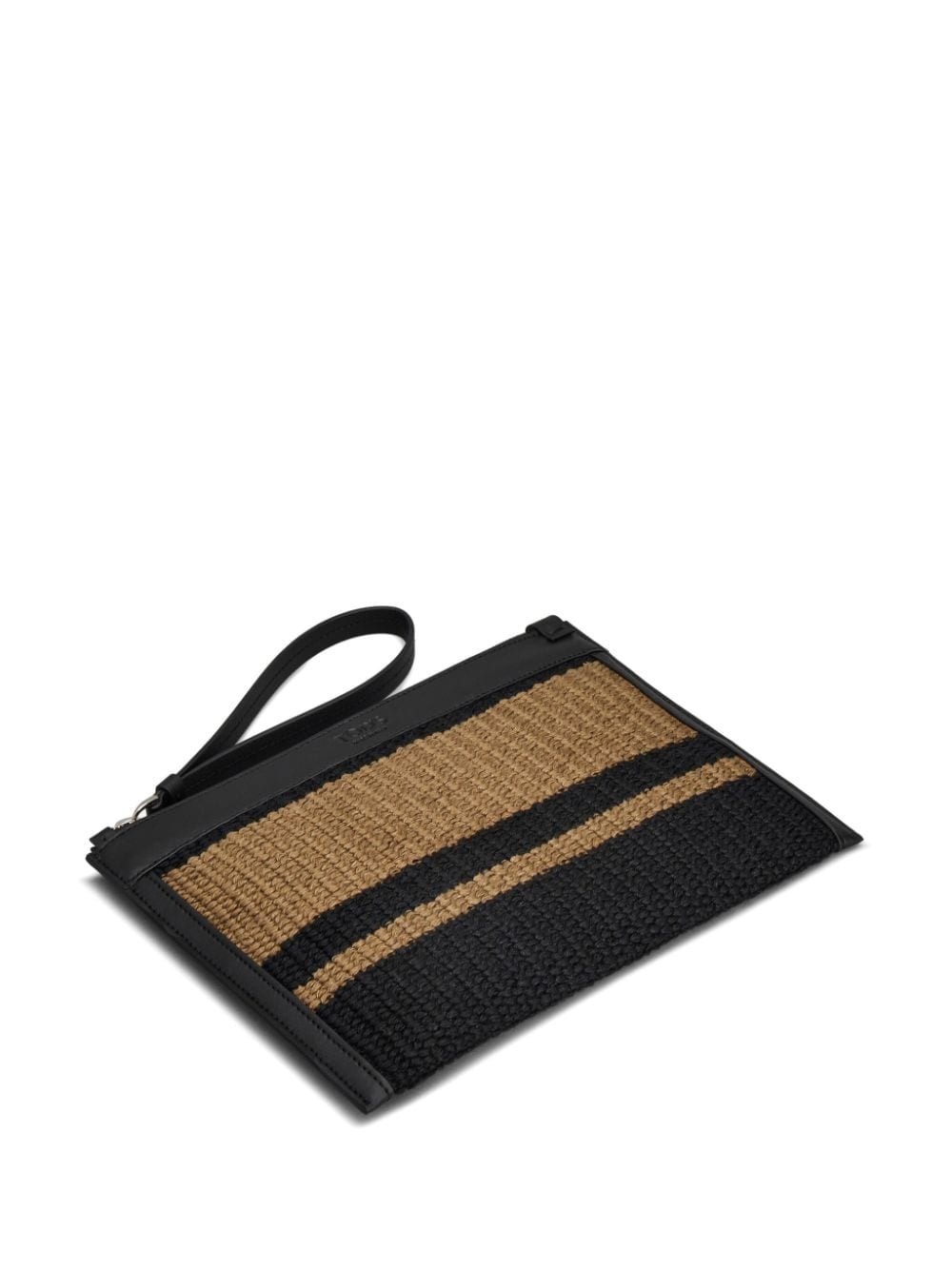 logo-debossed interwoven clutch bag - 4