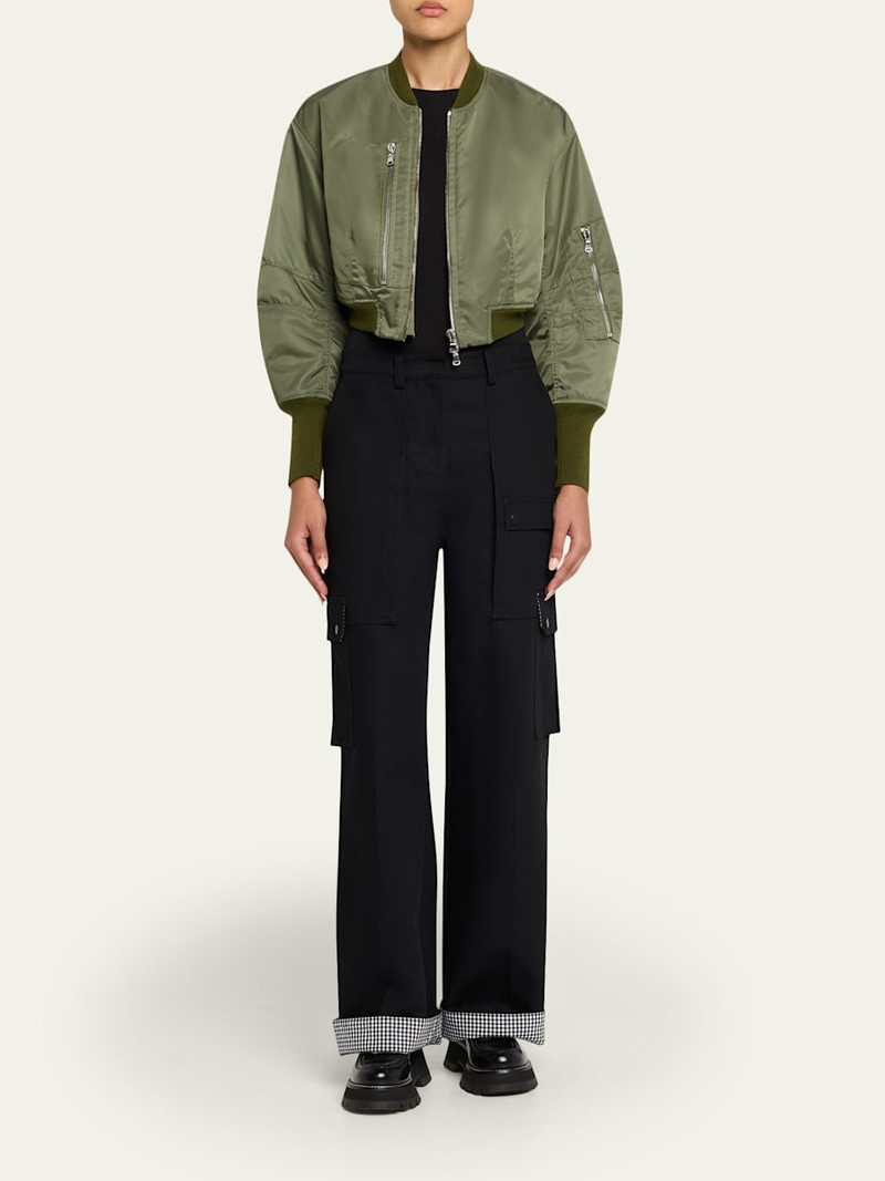3.1 Phillip Lim Cropped Nylon Bomber Jacket outlook
