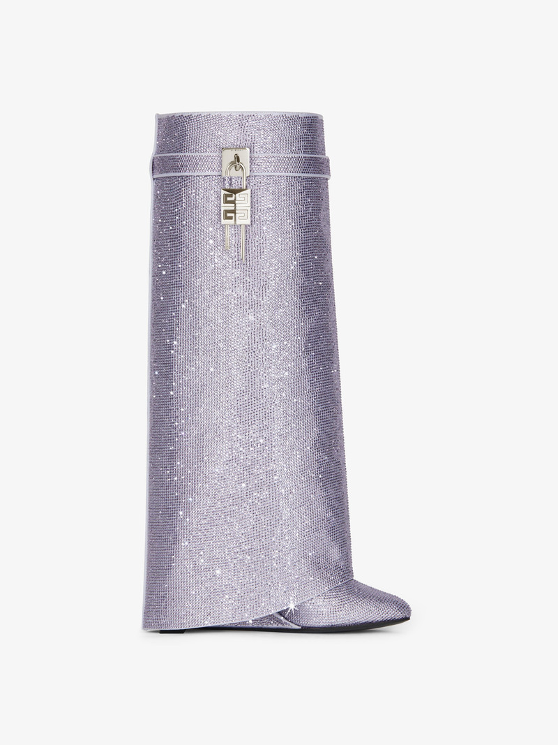 SHARK LOCK BOOTS IN SATIN WITH STRASS 1