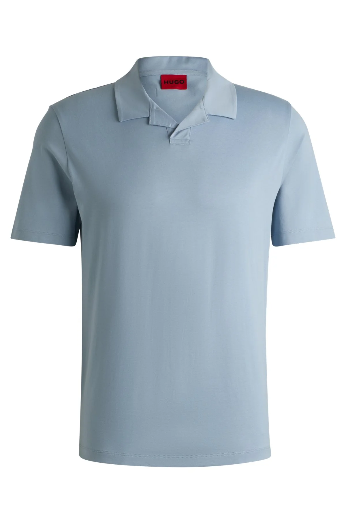 MERCERIZED SLIM-FIT POLO SHIRT WITH JOHNNY COLLAR - 1