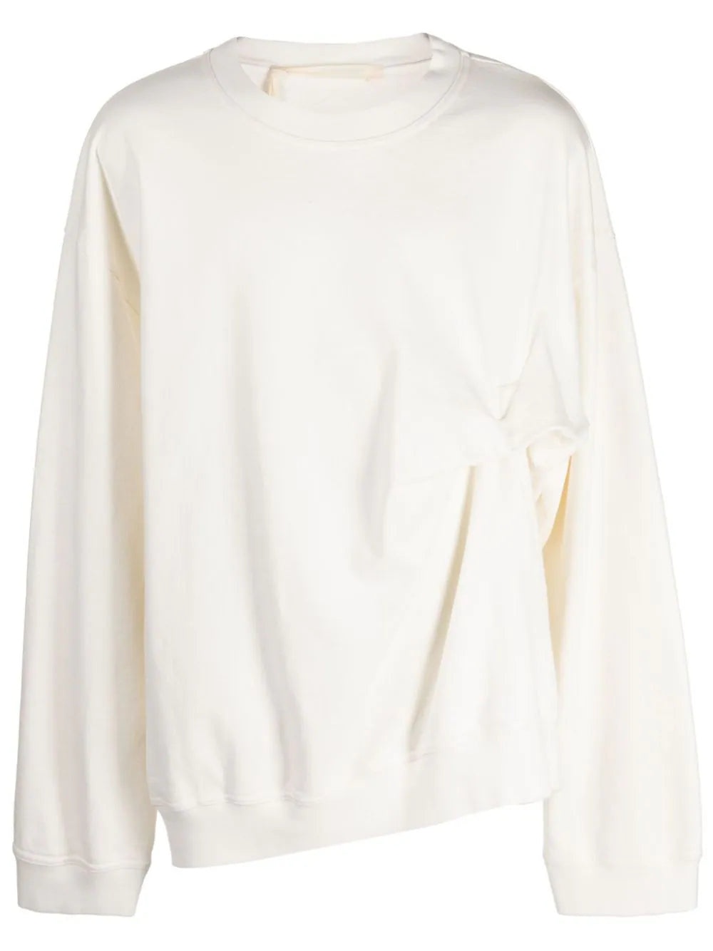 RUCHED-DETAIL COTTON SWEATSHIRT - 1
