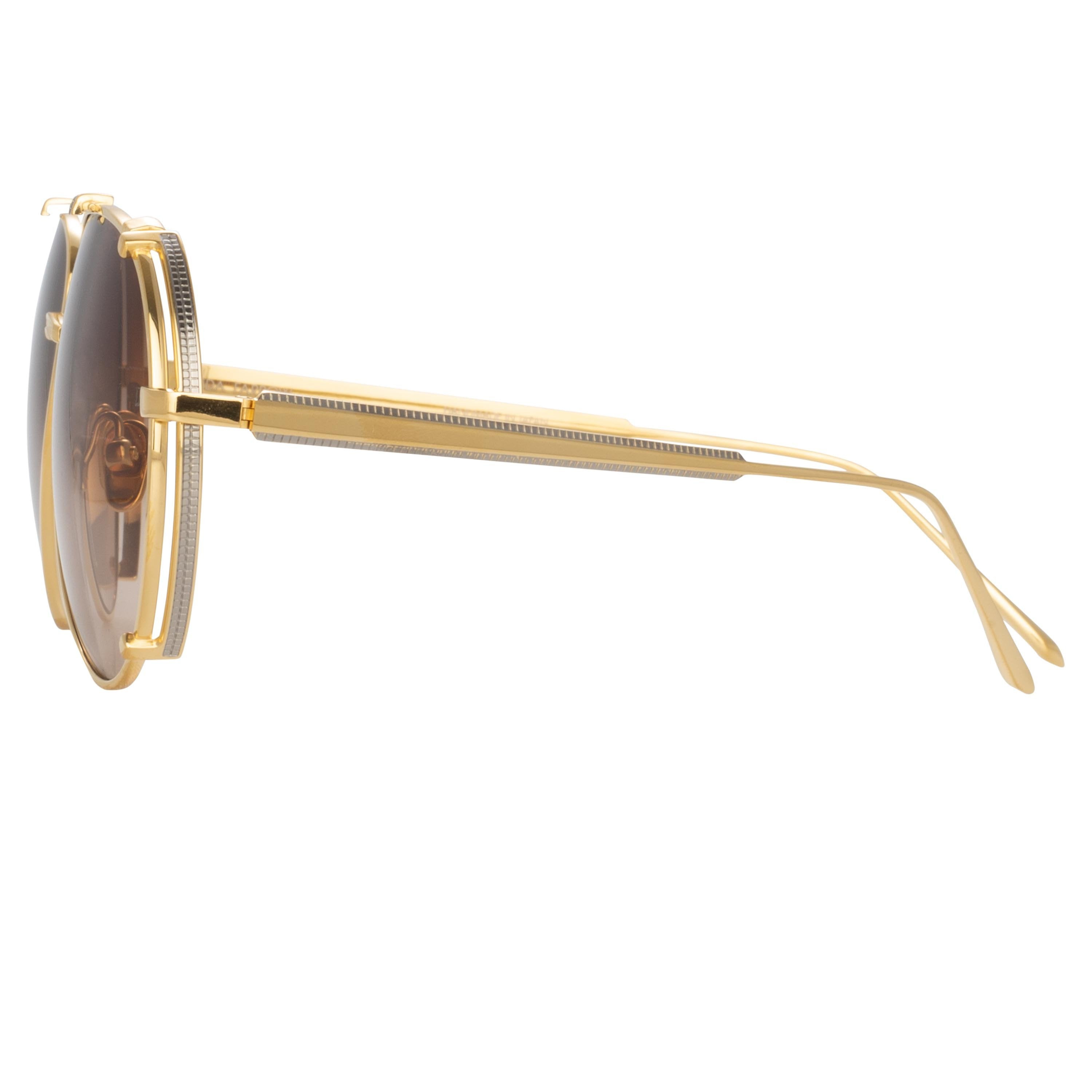 NEWMAN AVIATOR SUNGLASSES IN YELLOW GOLD - 3