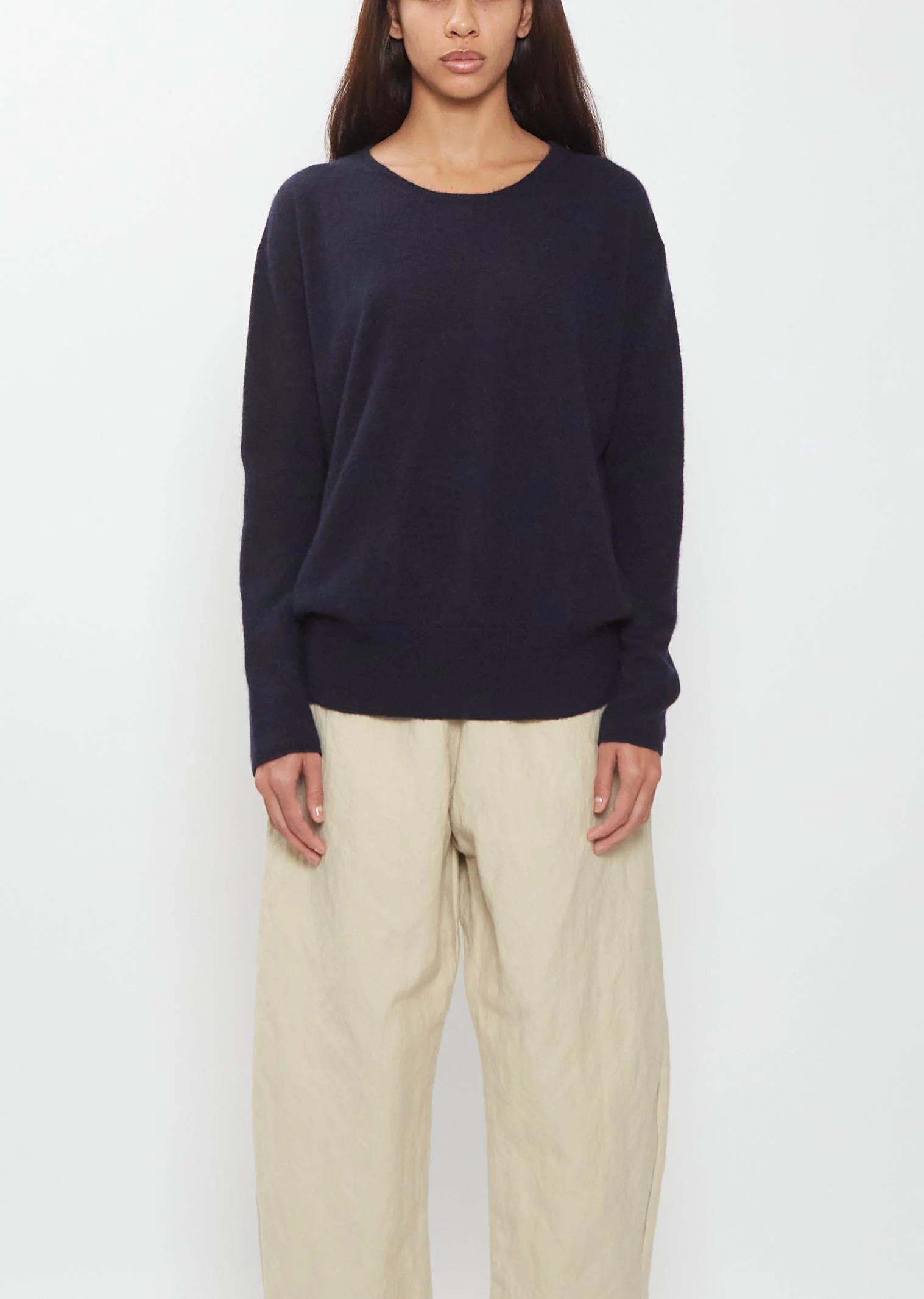 Silk Cashmere Alpaca Crewneck Sweater - 1