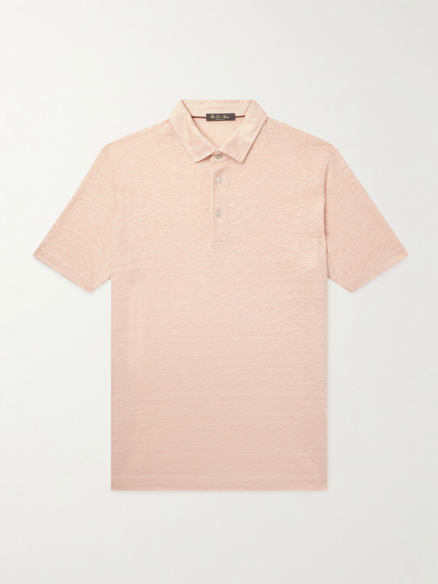 Linen Polo Shirt Orange - 1
