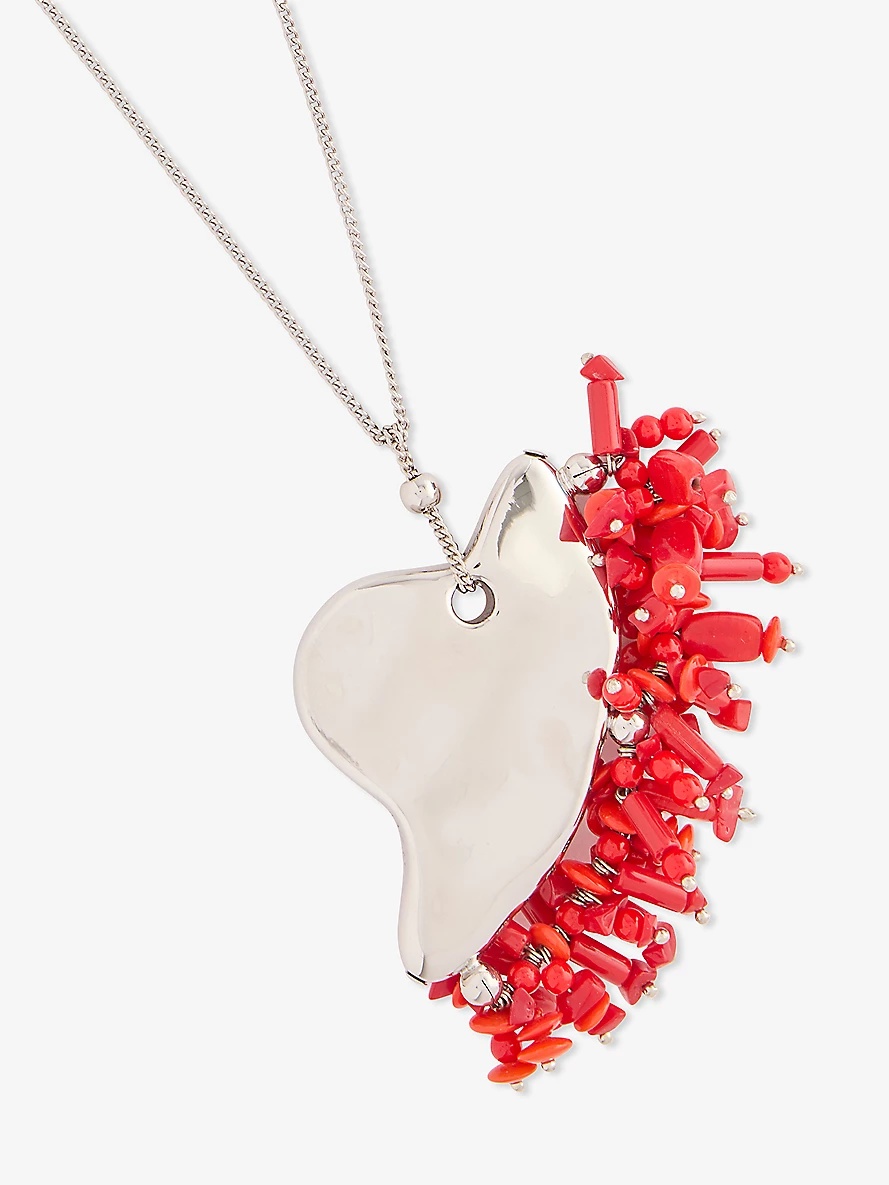 Ruby Silver-Tone Metal Pendant Necklace - 3