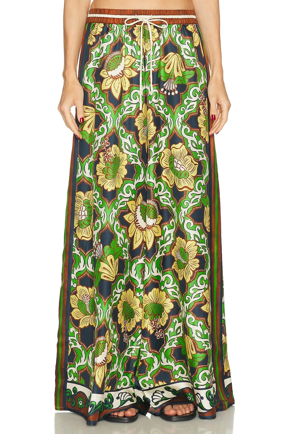 Liana Silk Palazzo Pant - 1