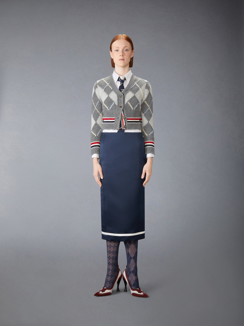ARGYLE INTARSIA MERINO WOOL SHRUNKEN CARDIGAN 4