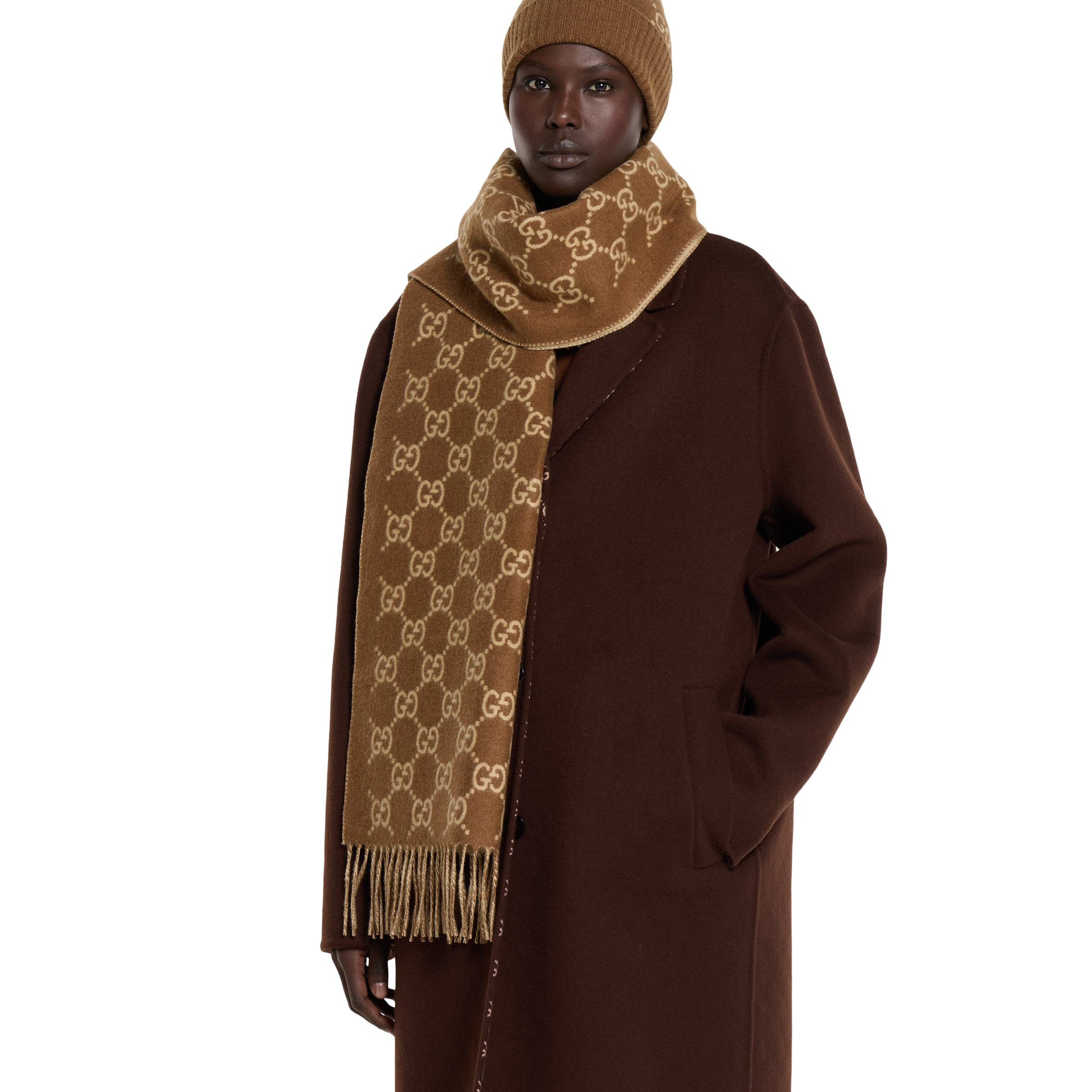 GG cashmere scarf - 3