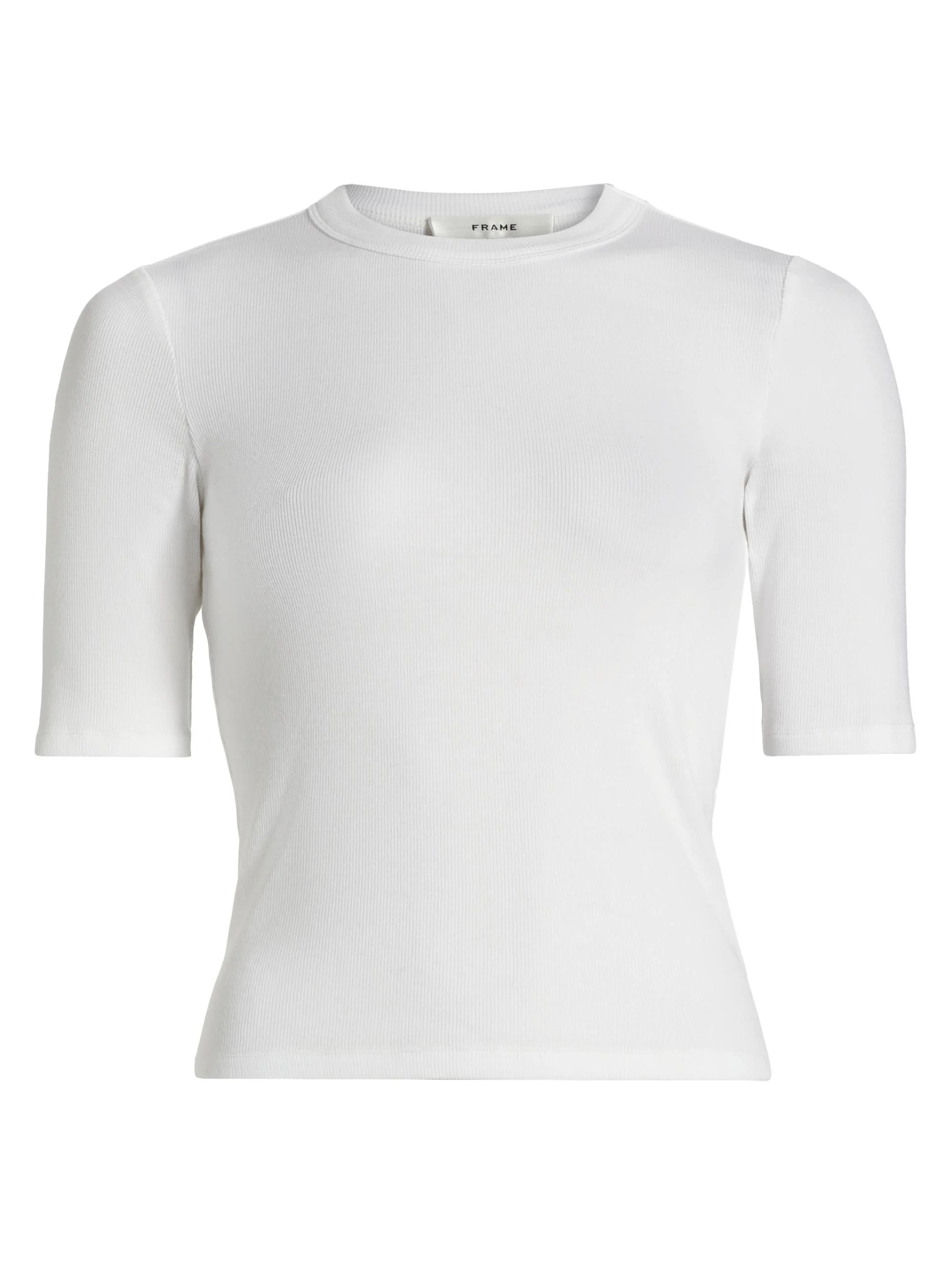 Women's Rib Crewneck T-Shirt - White - 1