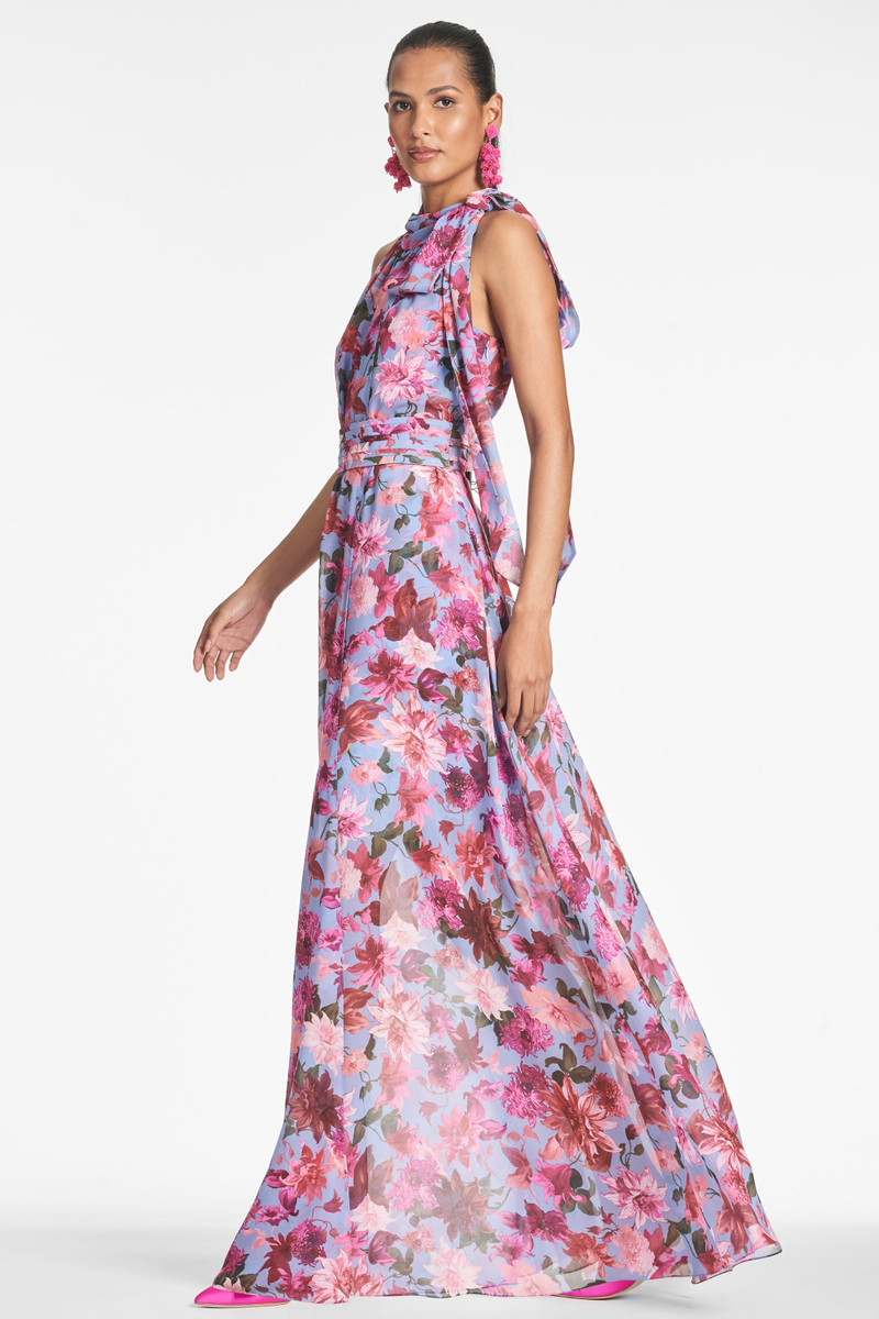 SACHIN & BABI Selena Gown - Pink/Periwinkle Dahlia outlook