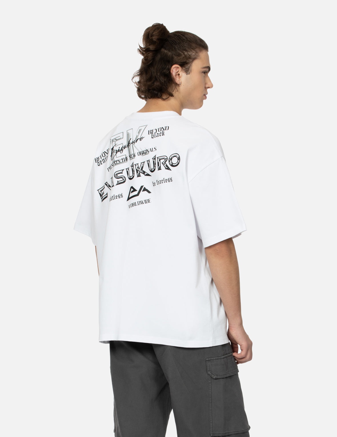 Logo and Slogan Prints Loose Fit T-shirt - 7