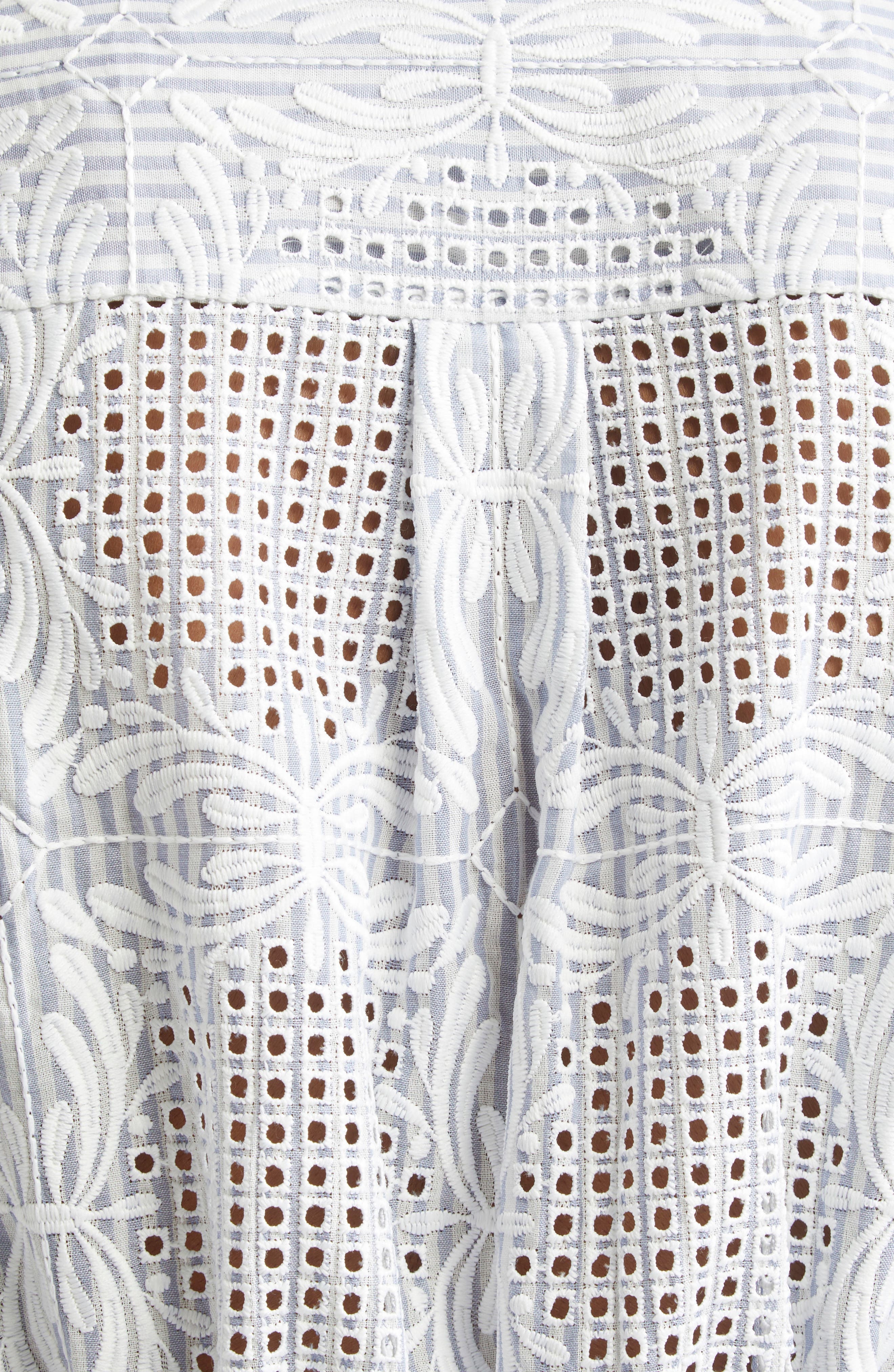 Veronica Beard Kiki Embroidered Eyelet Jacket in Blue White at Nordstrom - 6
