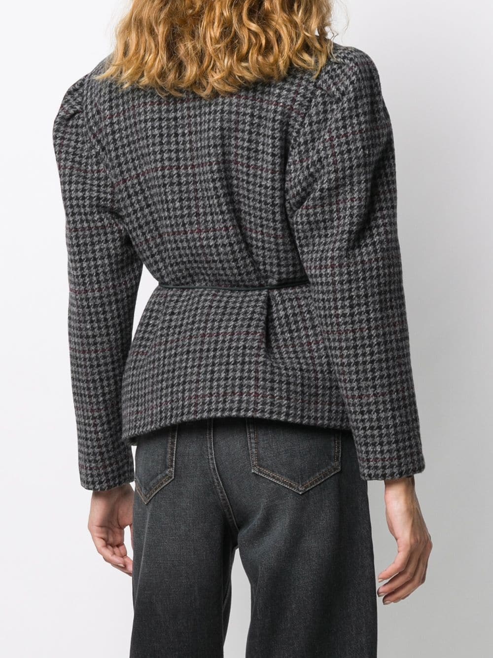 puff sleeve tweed jacket - 4