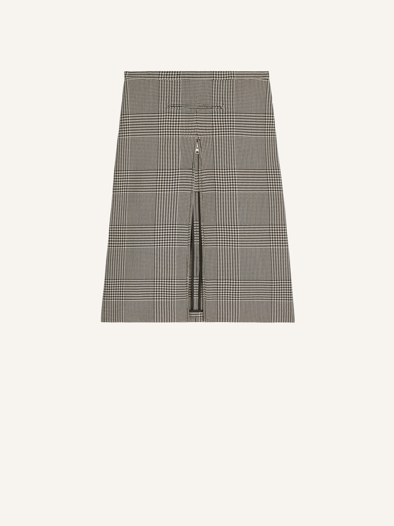 ZIPPED PRINCE OF WALES MIDI SKIRT - 1