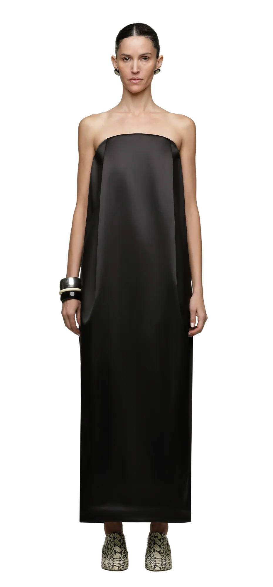 BOB DRESS BLACK SATEEN - 3