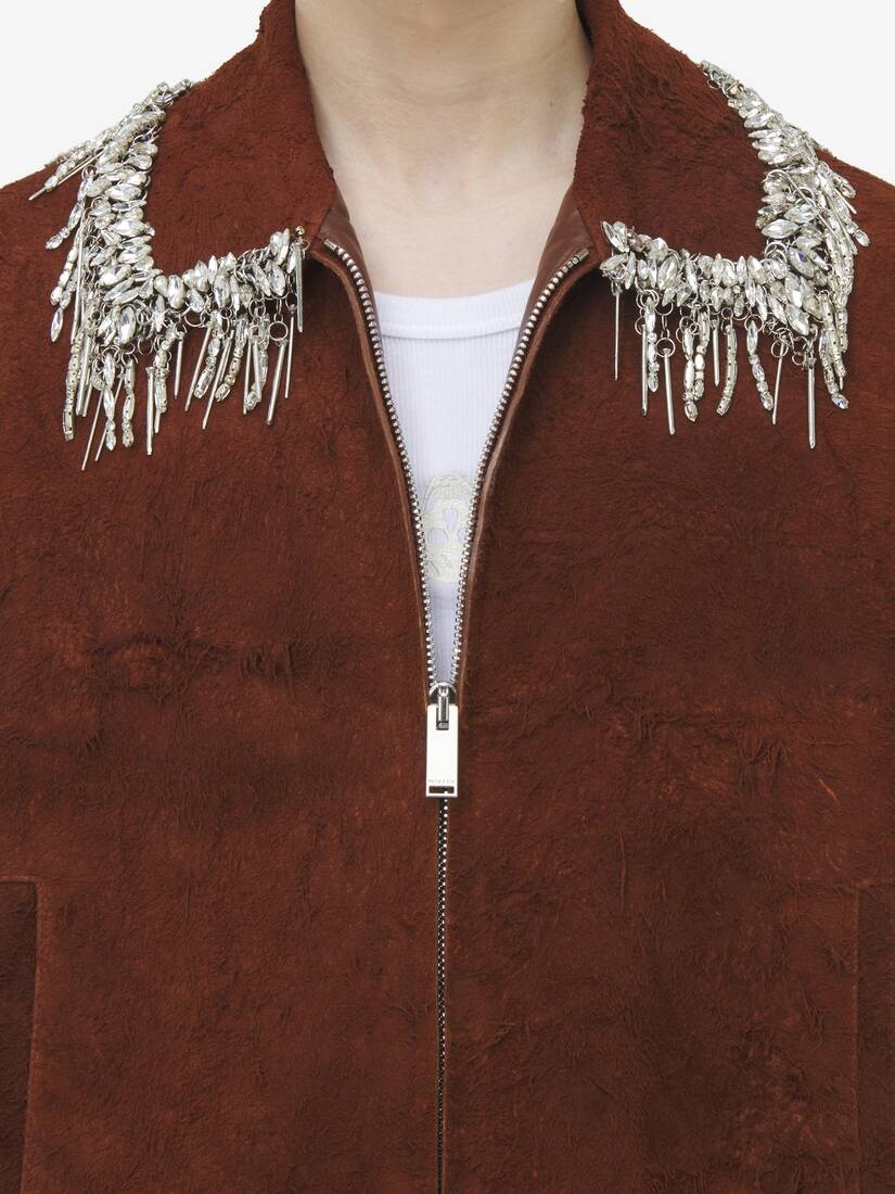 Raw Suede Bomber Jacket - 6