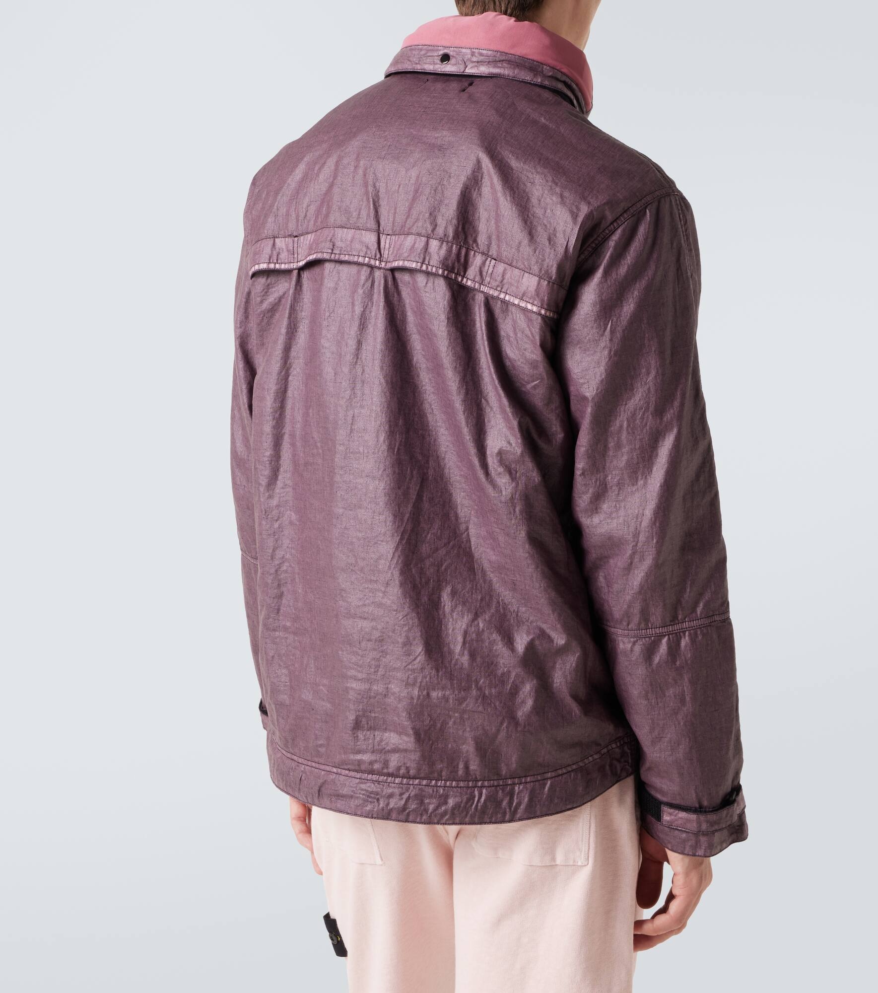 Logo linen jacket - 4