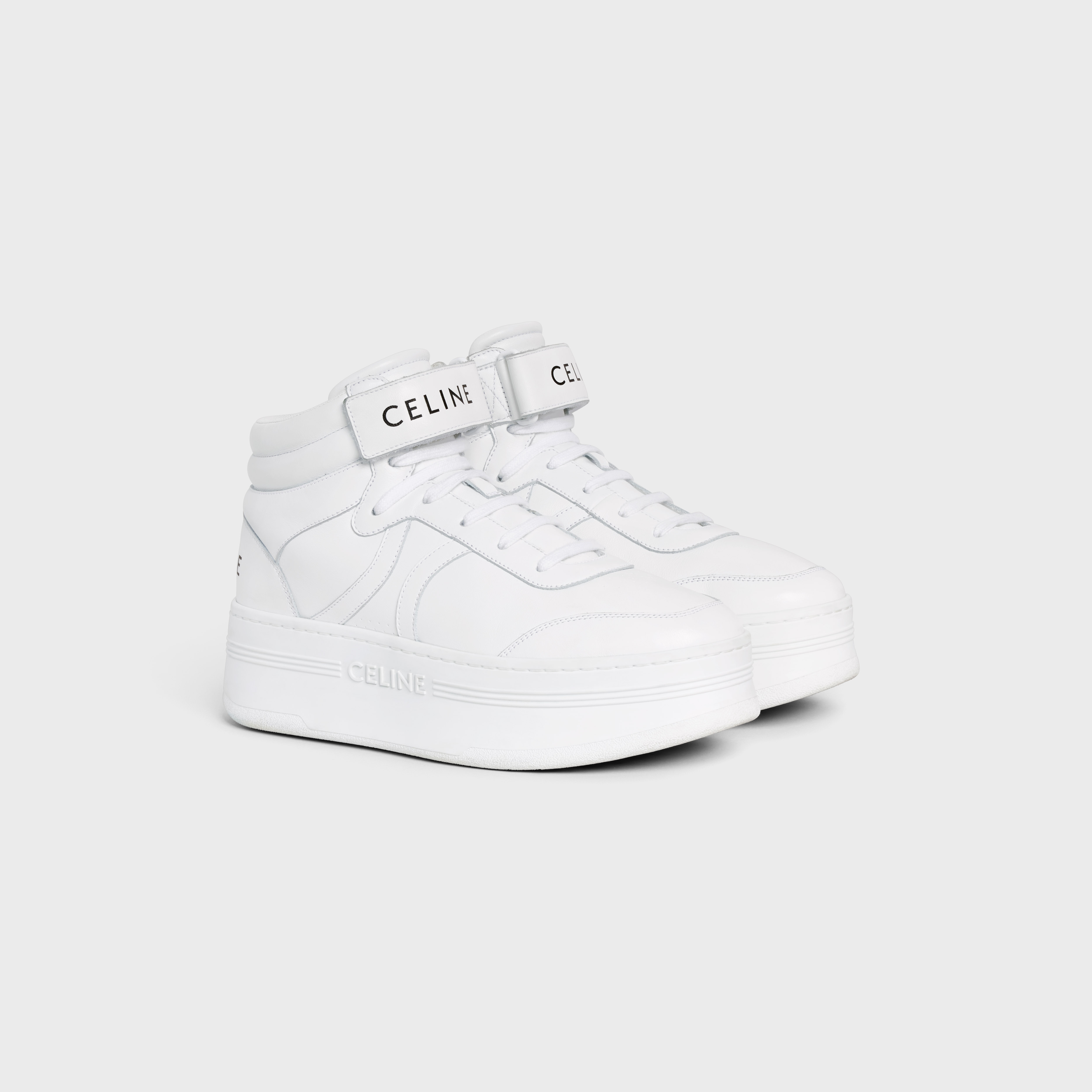 MID BLOCK SNEAKERS WITH VELCRO AND WEDGE in CALFSKIN - 2