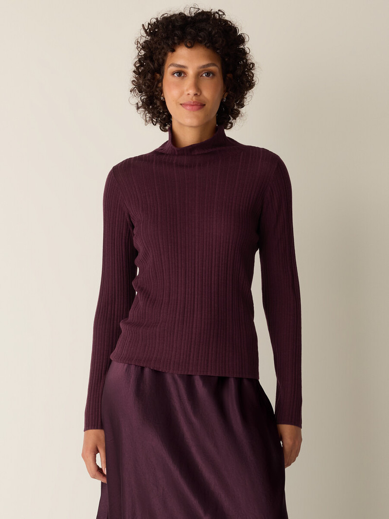 EILEEN FISHER Superfine Merino Turtleneck Top in Regenerative Wool outlook
