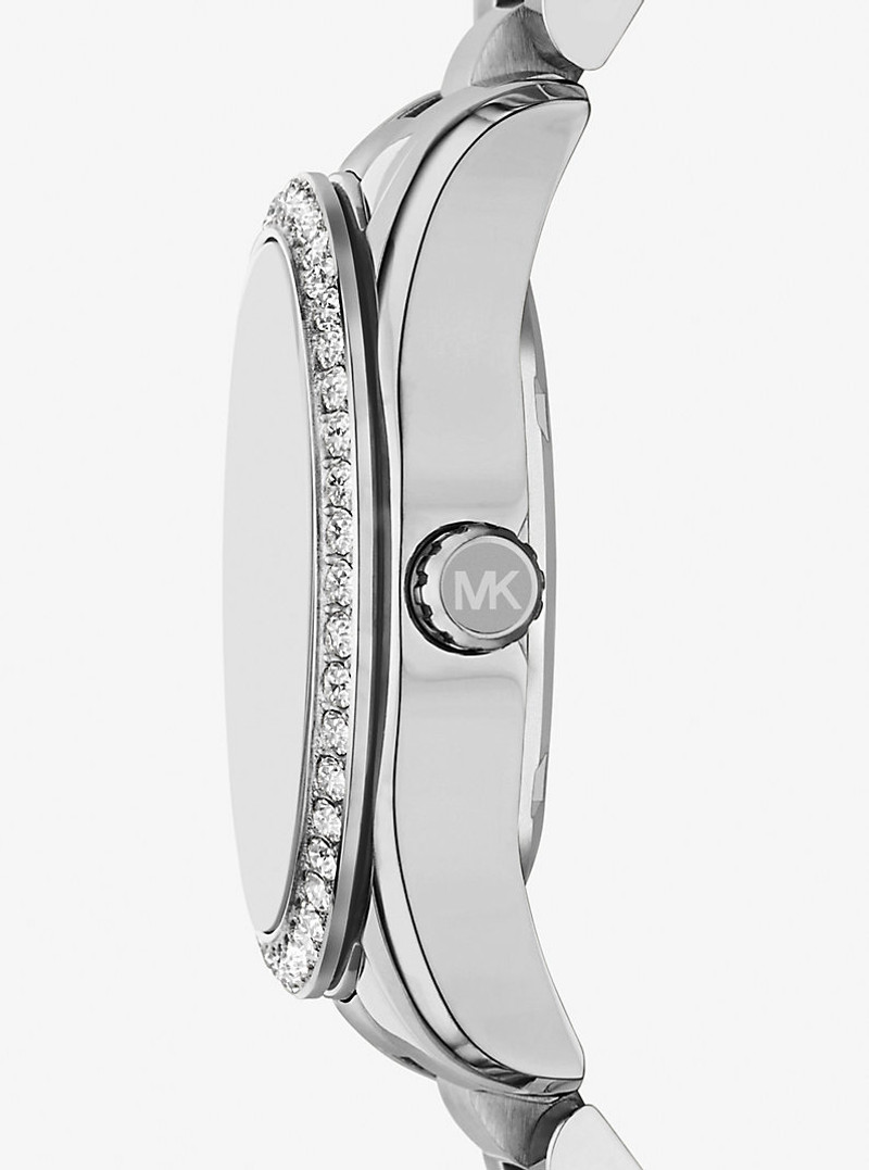 MICHAEL KORS Mini Lexington Pavé Silver-Tone Watch outlook