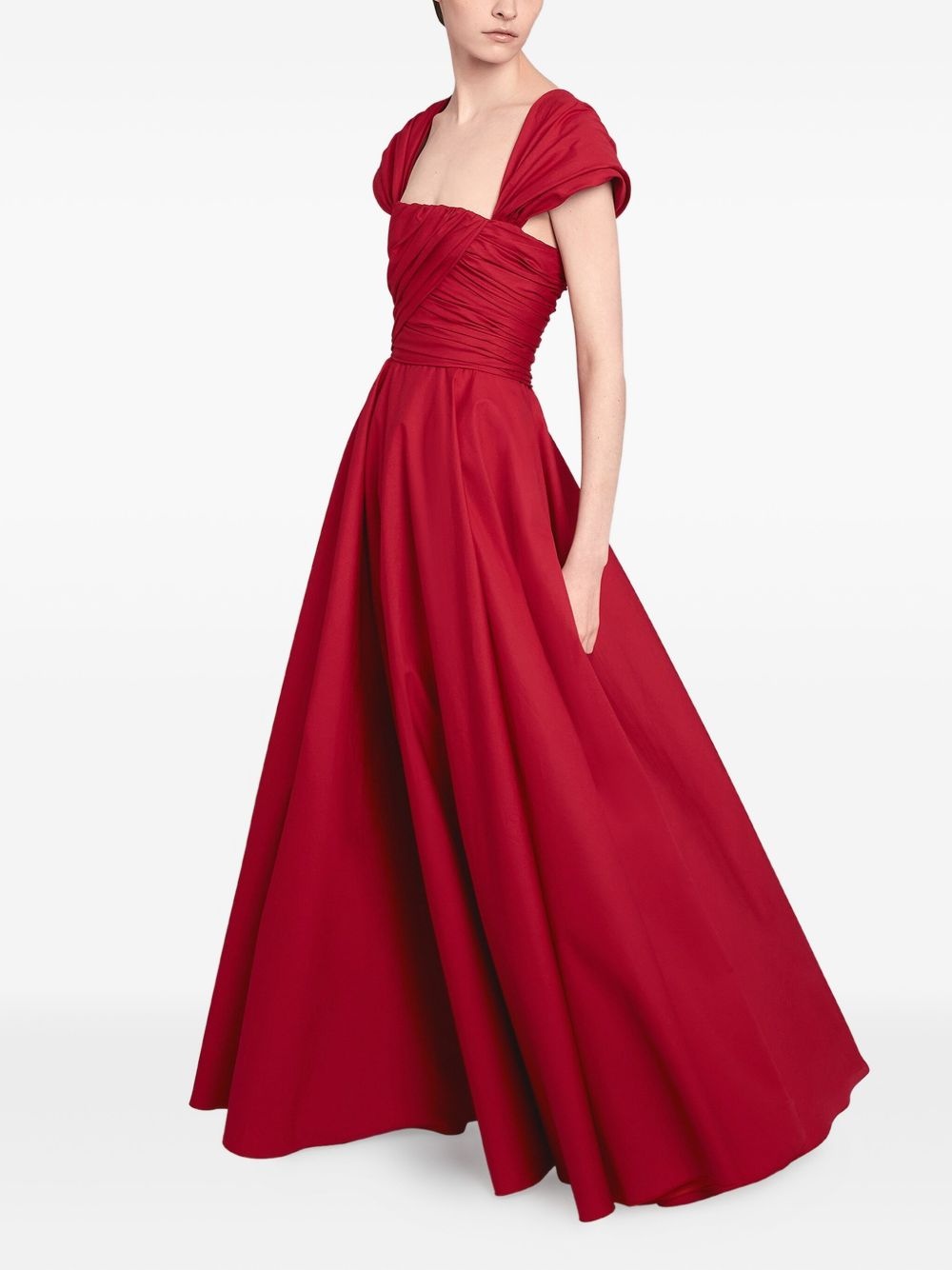 draped-shoulder maxi dress - 3