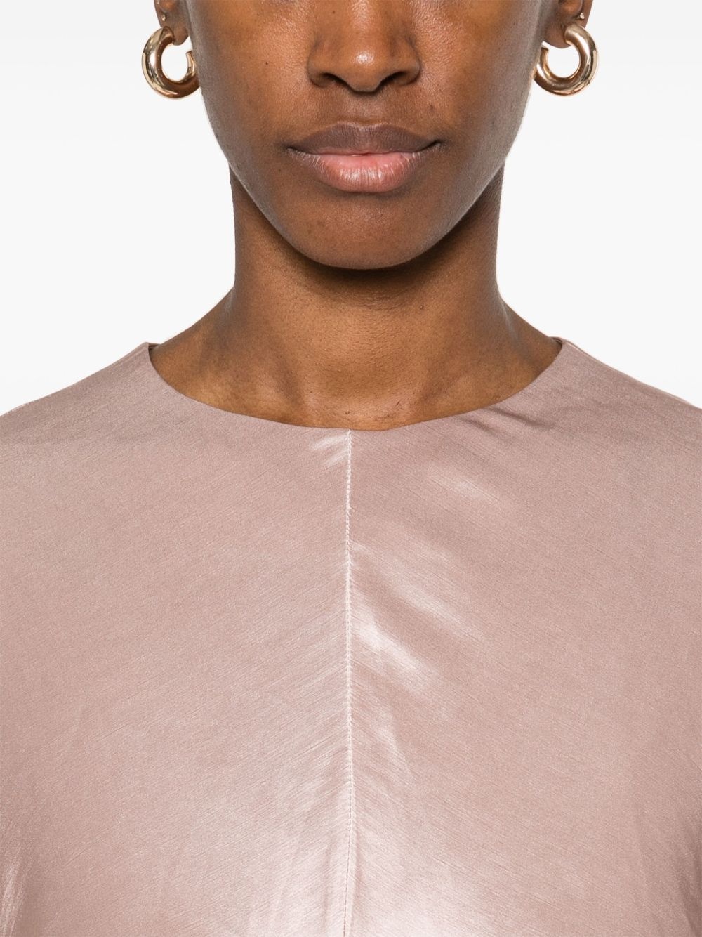 gathered-detail midi dress - 5