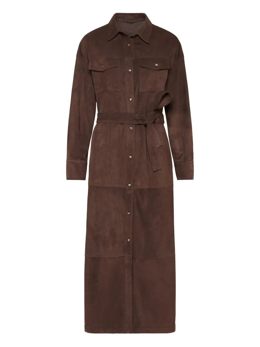 Introducing the LEATHER SAFARI BELTED JACKET from BRUNELLO CUCINELLI, a luxurious outerwear piece th - 1