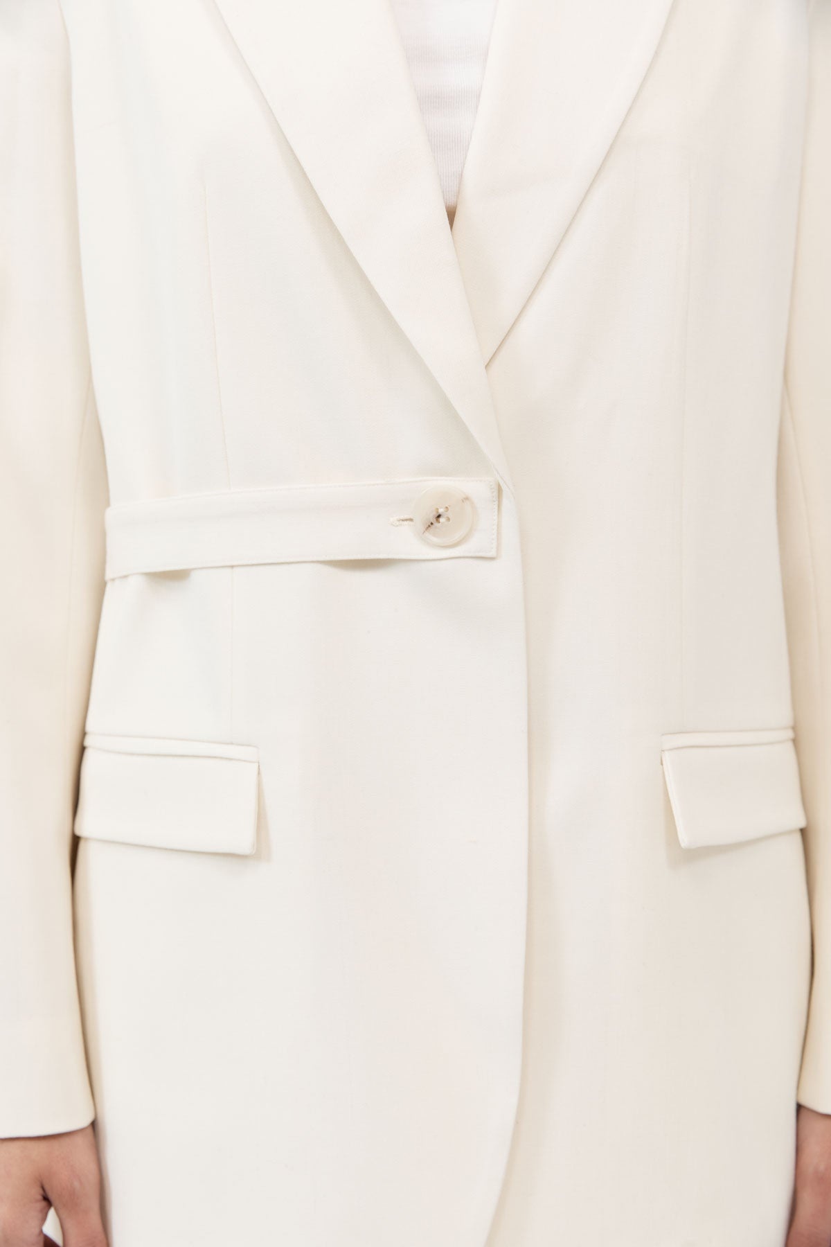 Belt Detail Blazer - Milk - 3