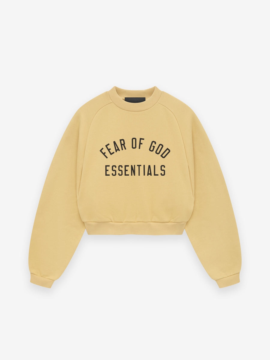 Womens Fleece Cropped Crewneck - 1