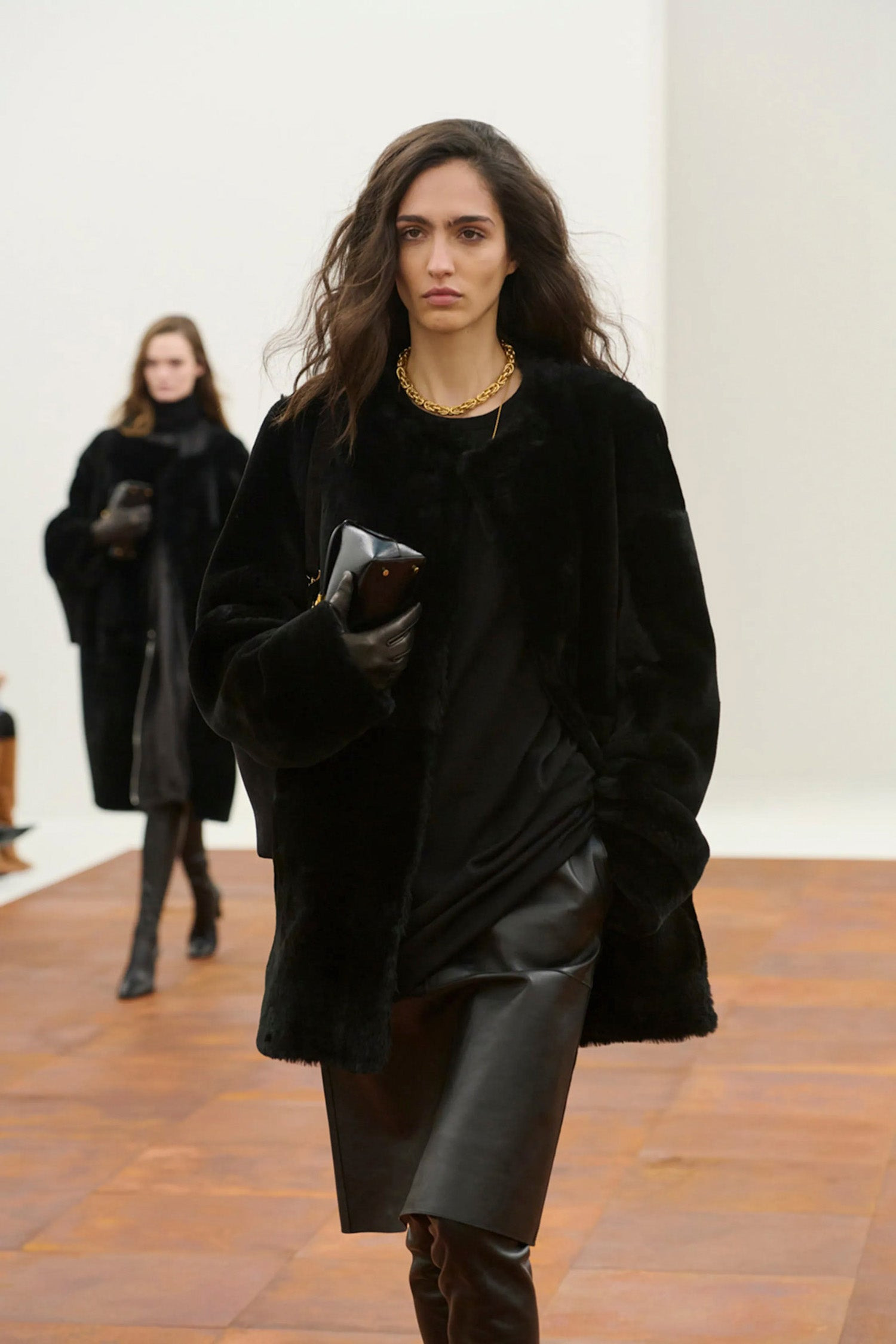 Panelled Leather Skirt - 5