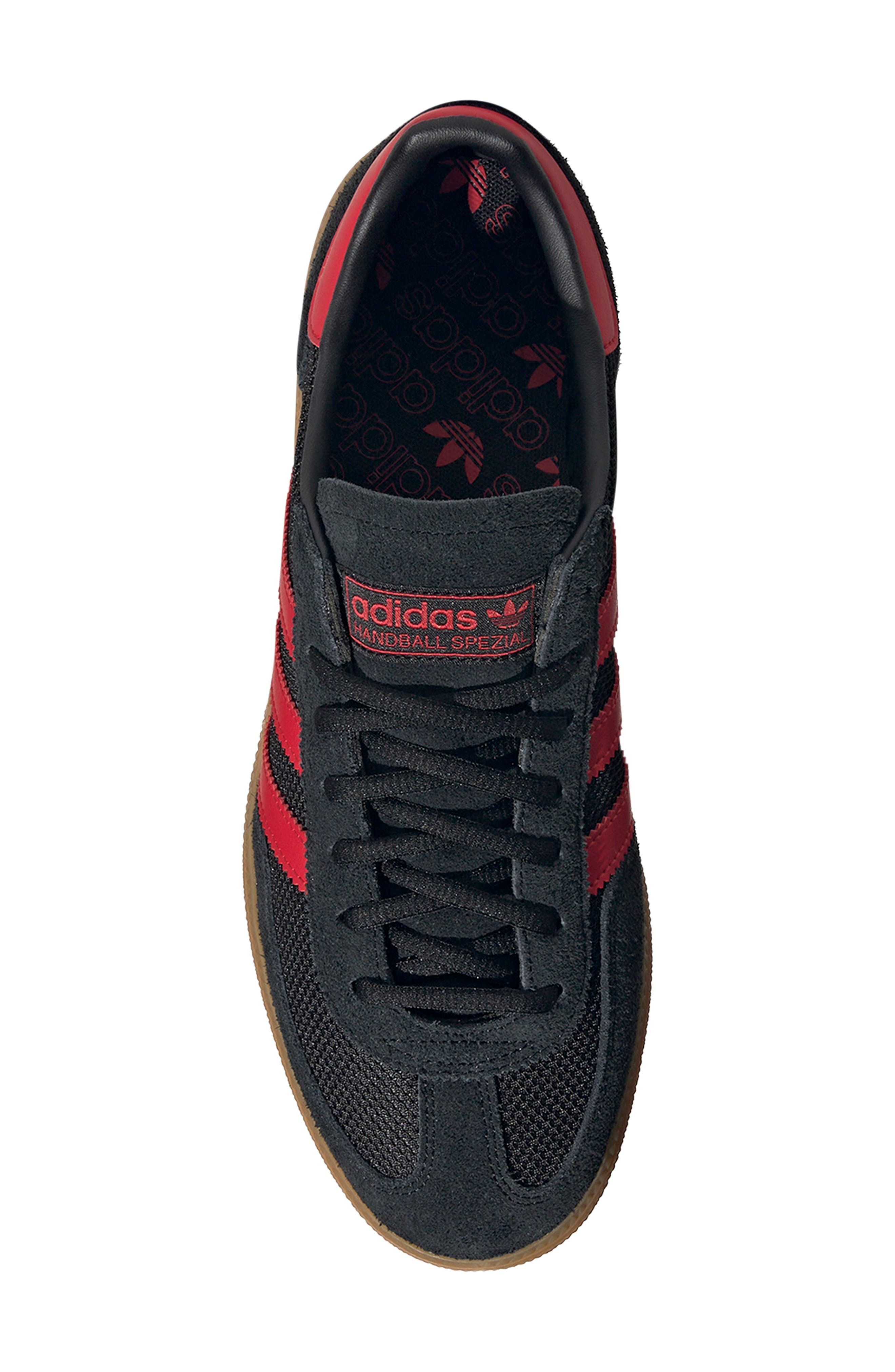 adidas Gender Inclusive Handball Spezial Sneaker in Black/Better Scarlet/Gum at Nordstrom - 4