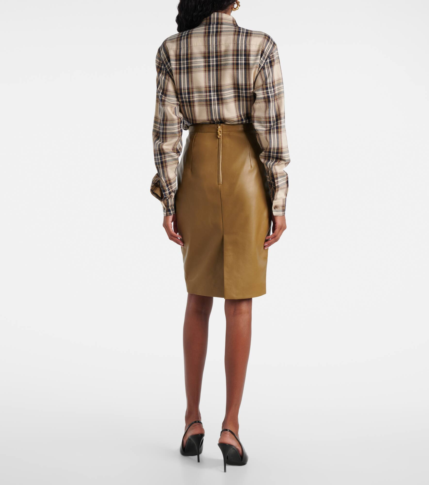Leather pencil skirt - 3