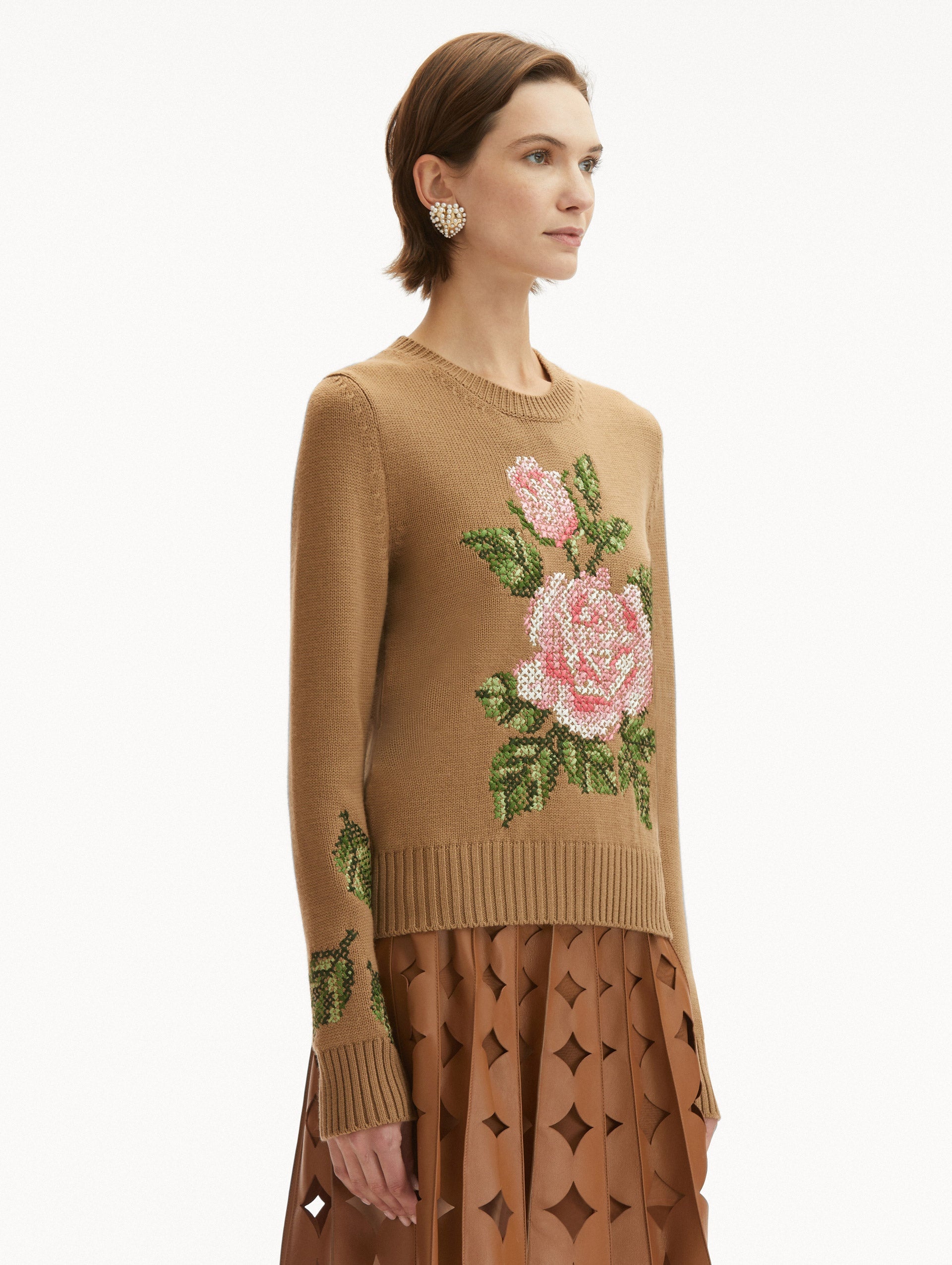 ENGLISH ROSE CROSS STICH PULLOVER - 5