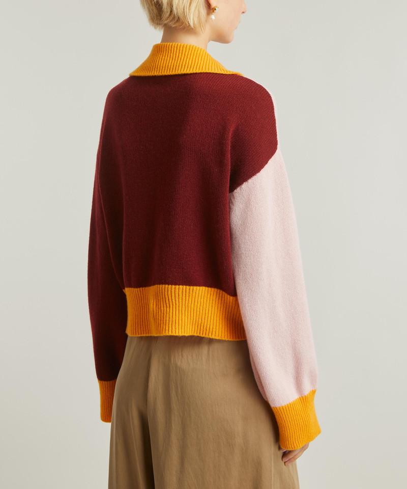Colour-Block Cashmere Polo Sweater 4