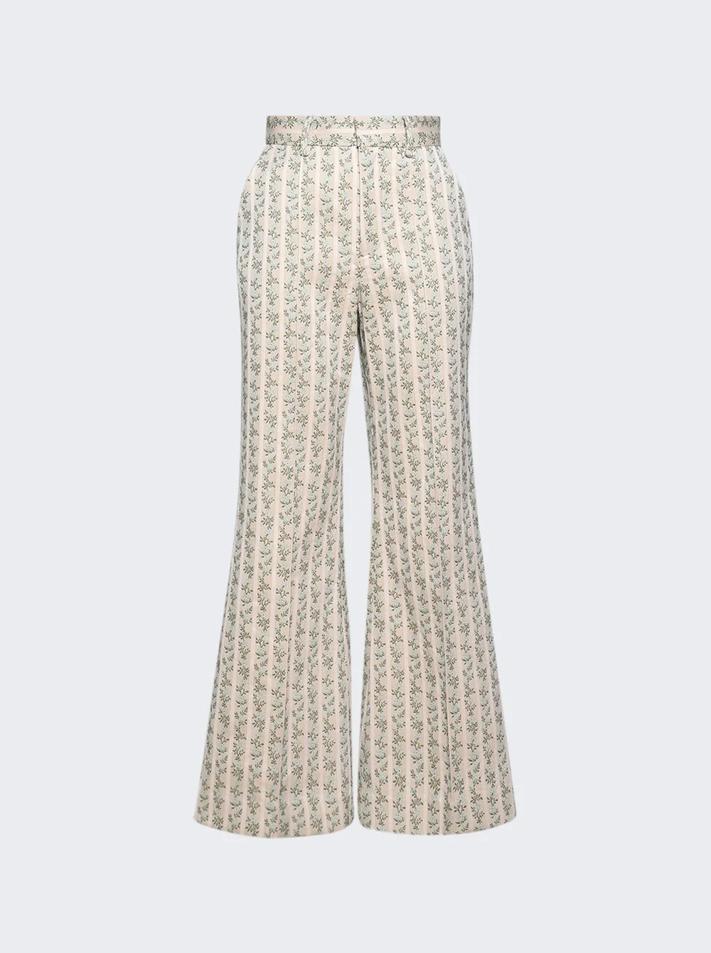 Paneled And Piped Flare Pant Cream - 1
