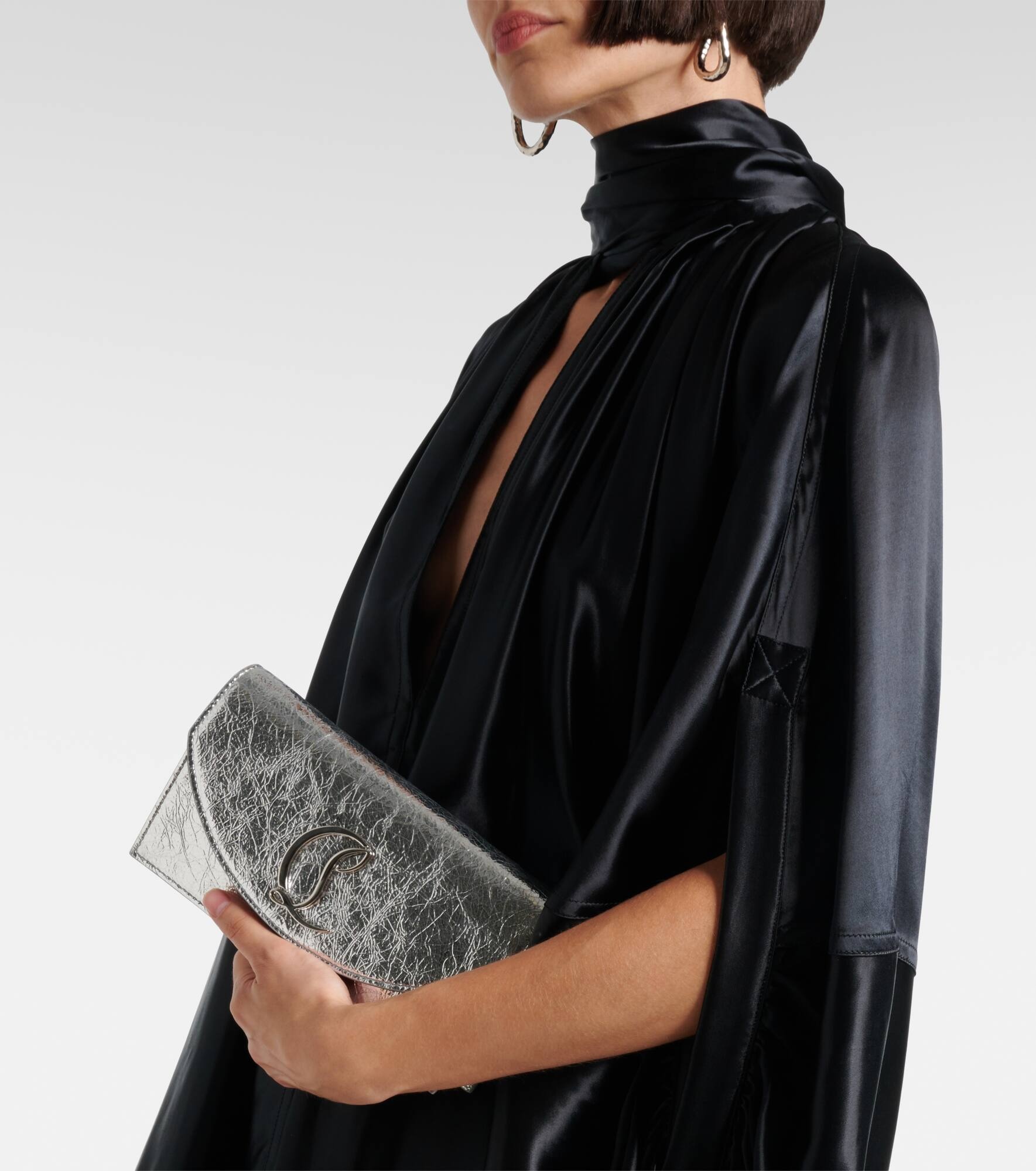 Loubi54 metallic leather clutch - 2