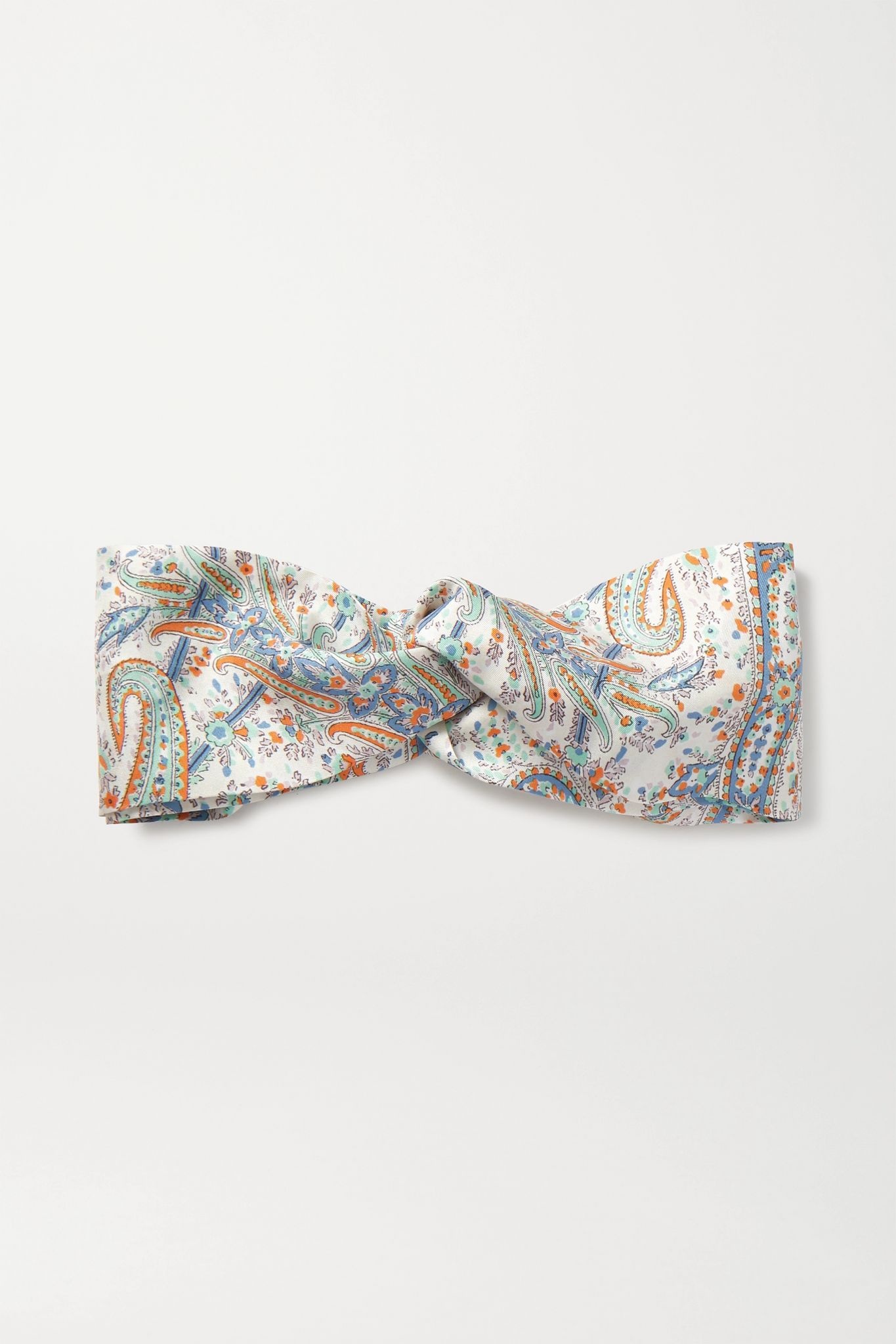 Knotted paisley-print silk-twill headband - 1