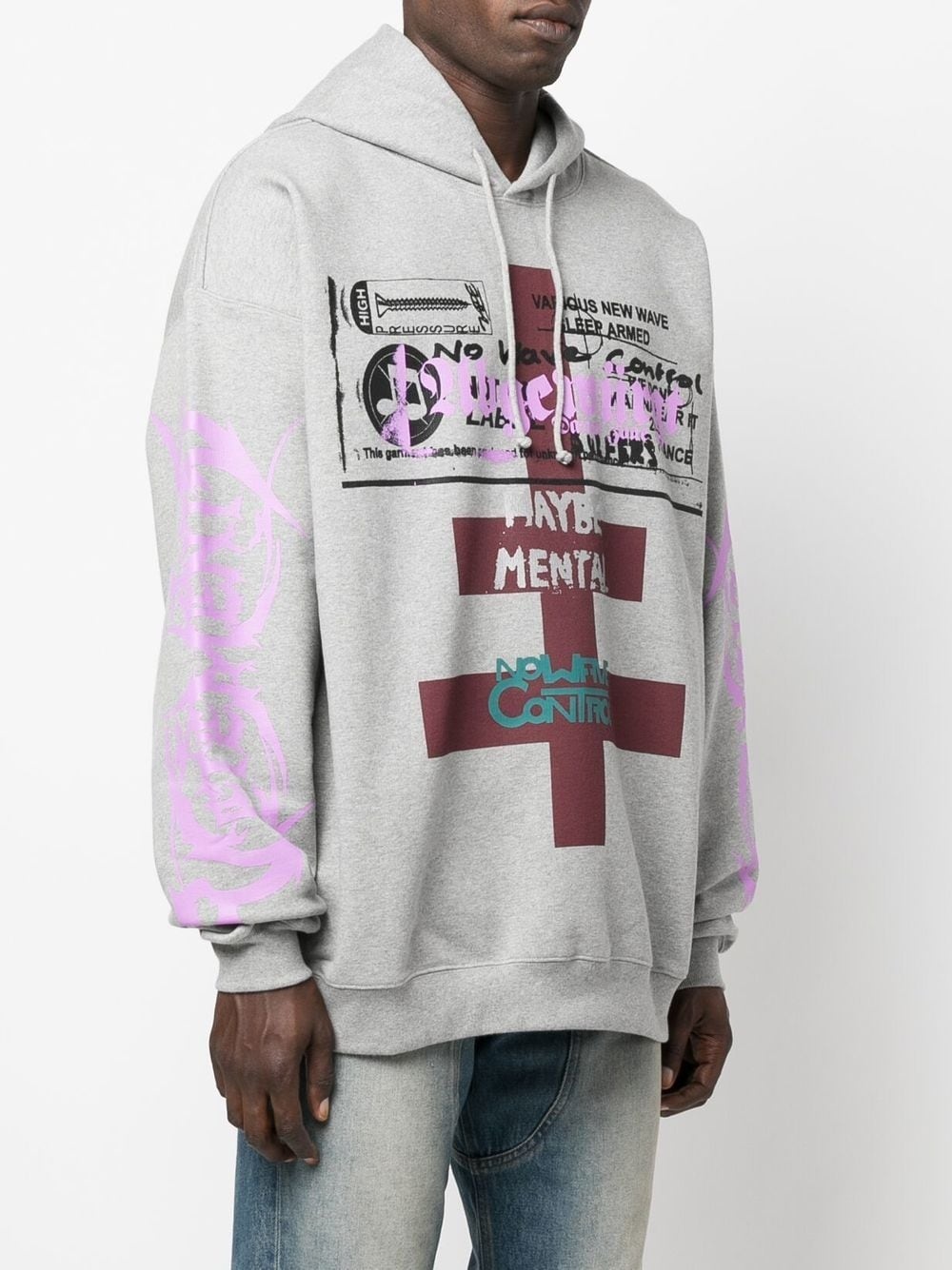 graffiti-print oversized hoodie - 4