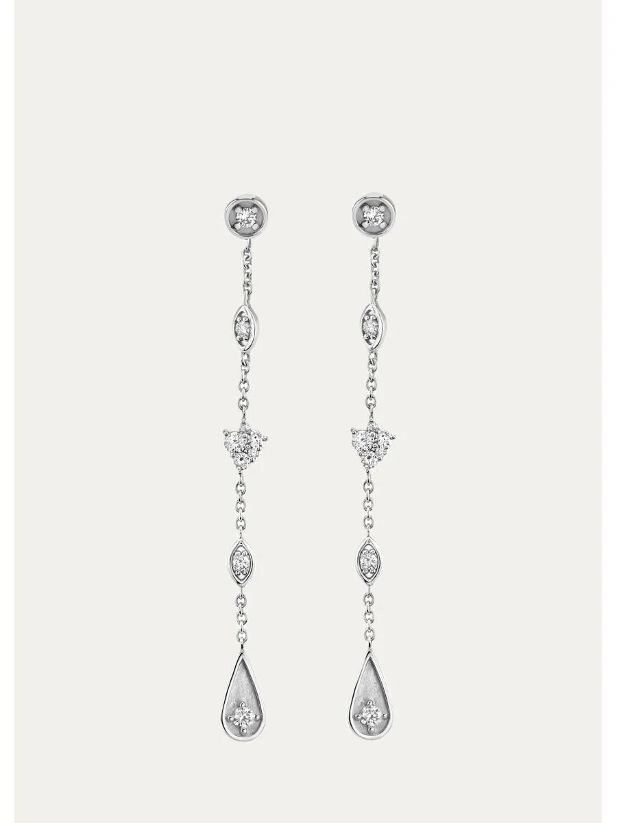 14K White Gold & 0.314 TCW Diamond Earrings - 1