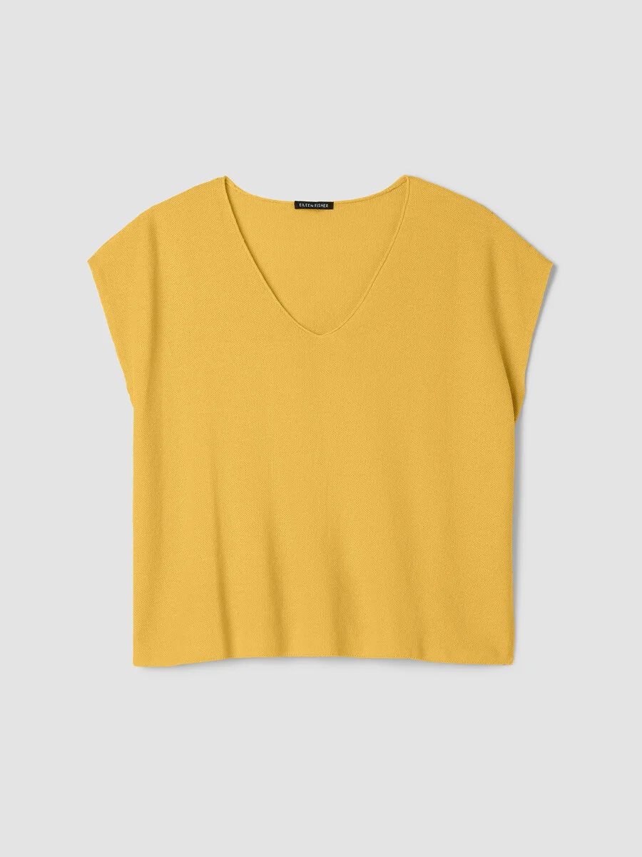 Organic Linen Cotton V-Neck Top - 1