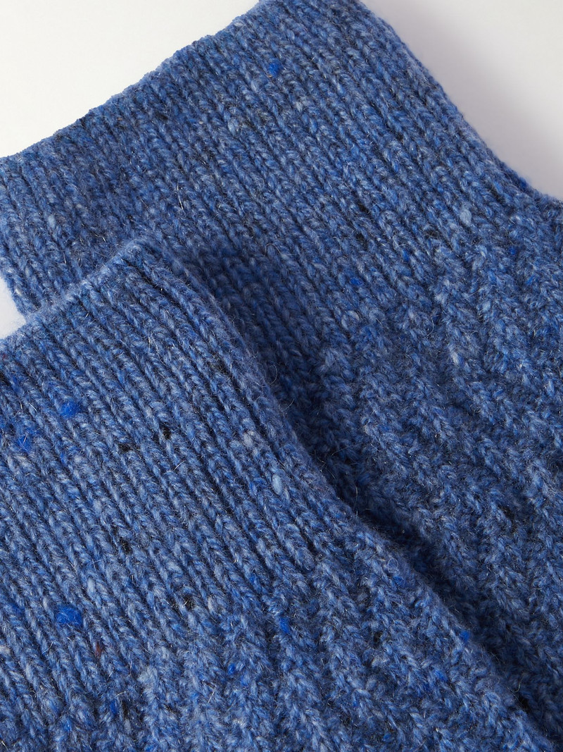 Loro Piana Gisborne Cashmere-Bouclé Socks Blue outlook