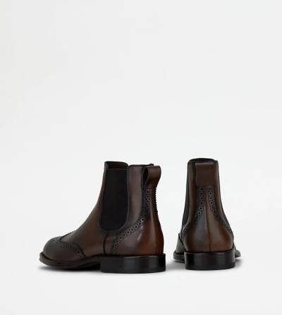 Tod's ANKLE BOOTS IN LEATHER - BROWN outlook