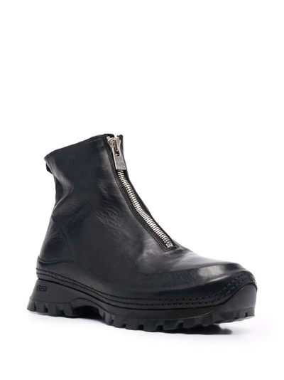 Guidi zipped leather ankle boots outlook