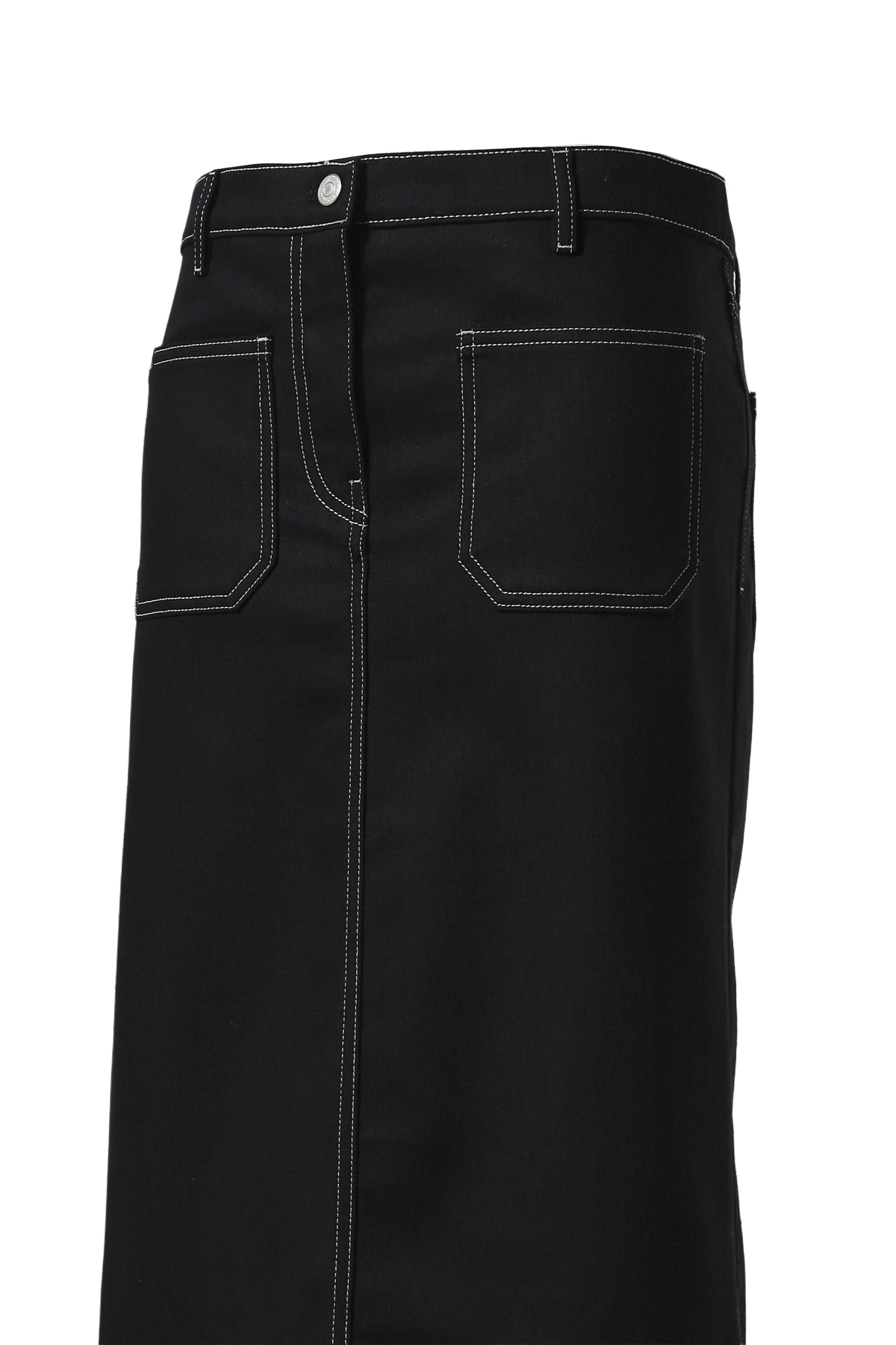2-POCKET DENIM SKIRT / BLK/WHT - 4