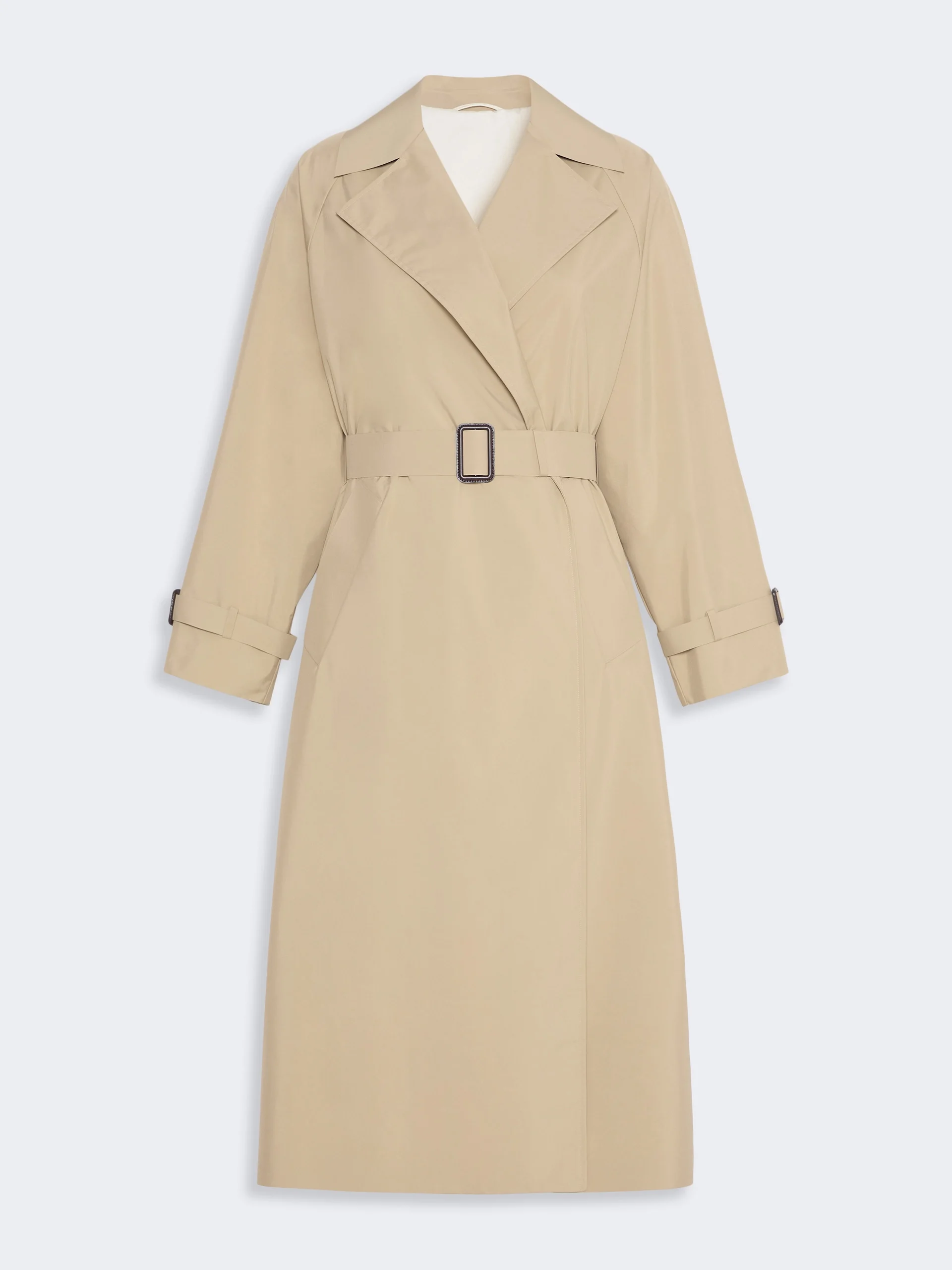 FATTO Long water-repellent technical canvas trench coat - BEIGE - 1