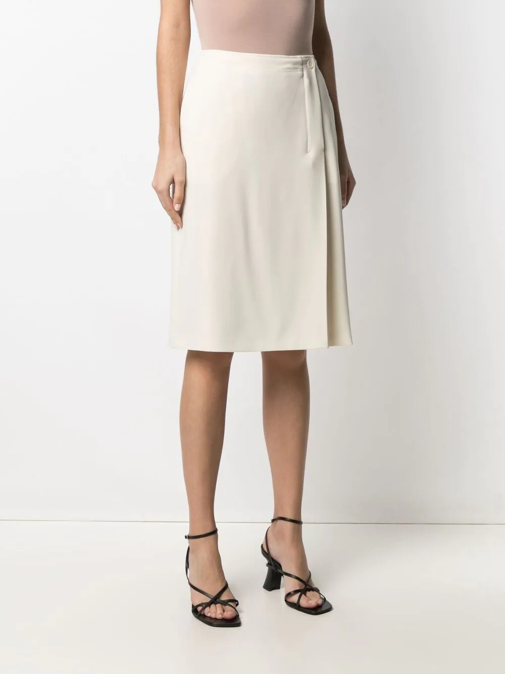 wrap-front midi skirt - 3